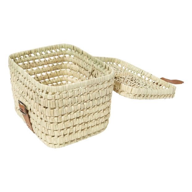 Panier en palmier et cuir-product