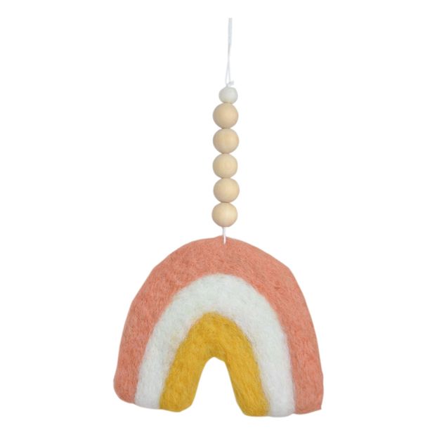 Rainbow mobile in felted wool-product