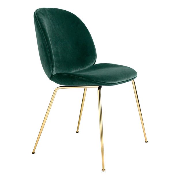 Chaise Beetle rembourrée base Conic, GamFratesi 2013, Laiton/Velours-product