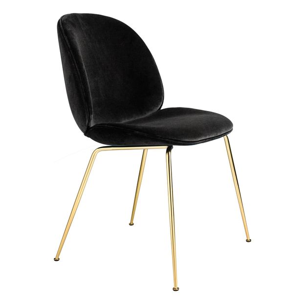 Chaise Beetle rembourrée base Conic, GamFratesi 2013, Laiton/Velours-product