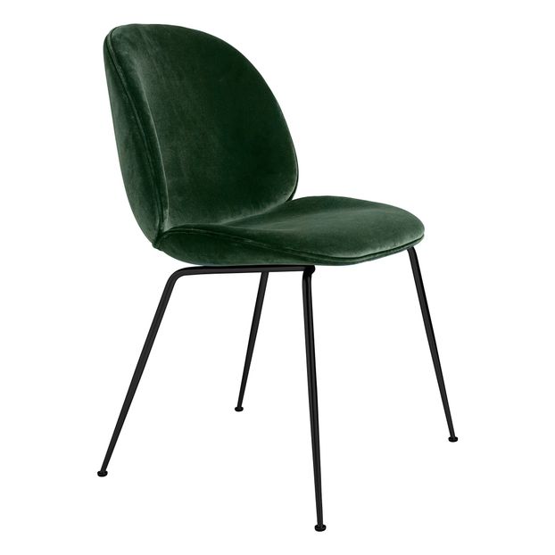 Chaise Beetle rembourrée base Conic, GamFratesi 2013, Noir/Velours-product