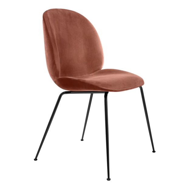 Chaise Beetle rembourrée base Conic, GamFratesi 2013, Noir/Velours-product
