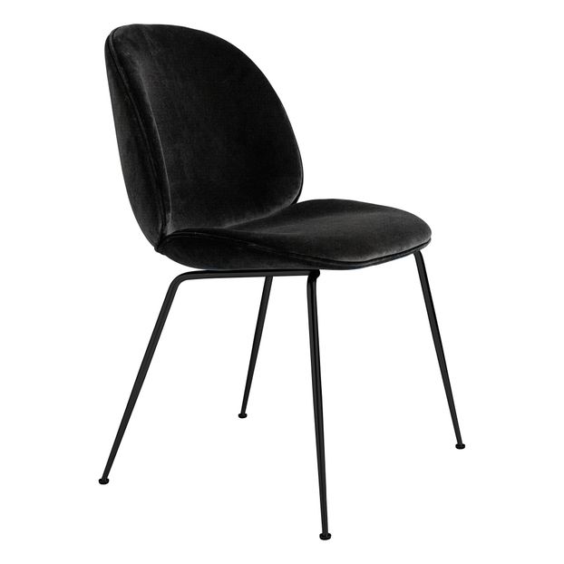 Chaise Beetle rembourrée base Conic, GamFratesi 2013, Noir/Velours-product