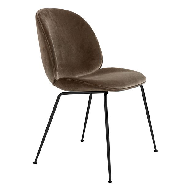 Chaise Beetle rembourrée base Conic, GamFratesi 2013, Noir/Velours-product