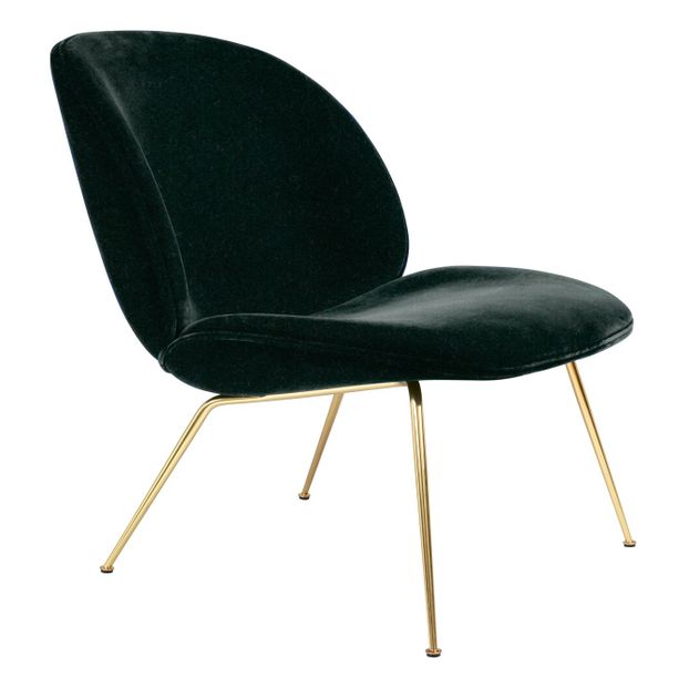Fauteuil lounge Beetle rembourré base Conic, GamFratesi, 2013, Laiton/Velours-product