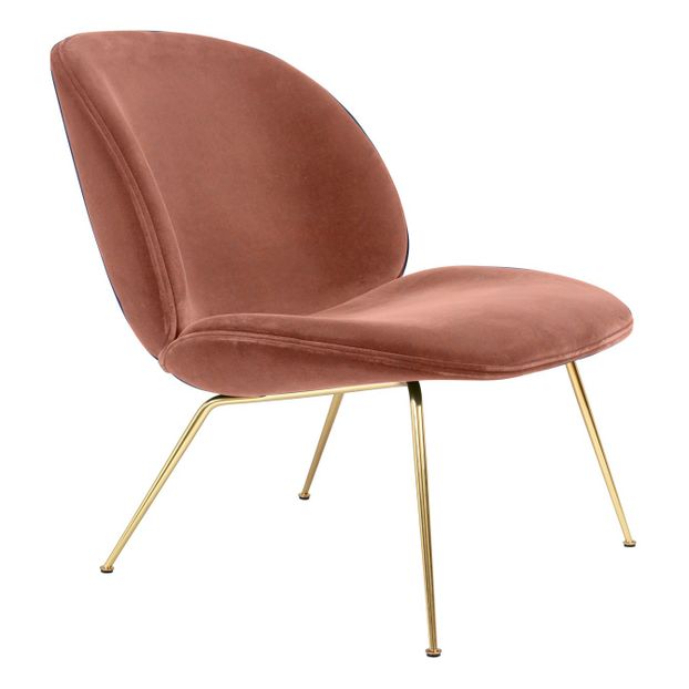 Fauteuil lounge Beetle rembourré base Conic, GamFratesi, 2013, Laiton/Velours-product