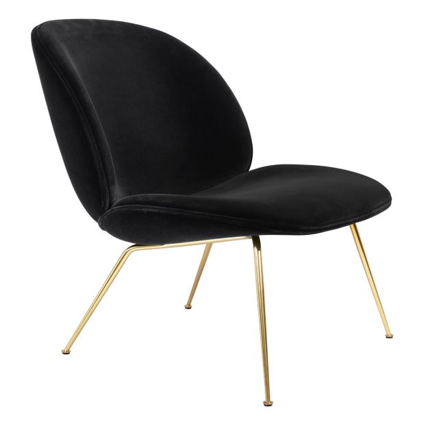Fauteuil lounge Beetle rembourré base Conic, GamFratesi, 2013, Laiton/Velours-product