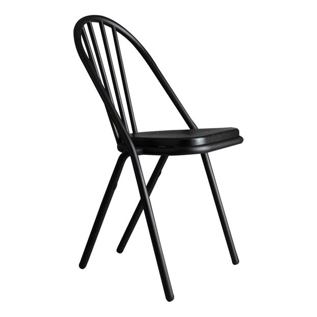 Silla Surpil Gras estructura negra, base de madera-product