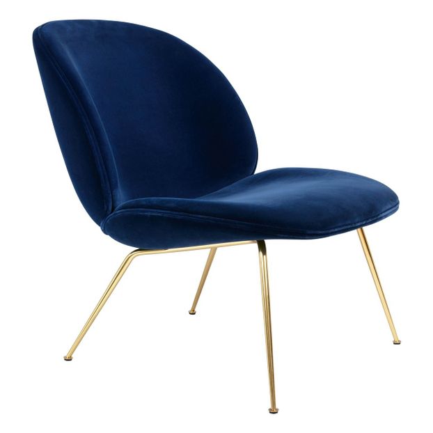 Fauteuil lounge Beetle rembourré base Conic, GamFratesi, 2013, Laiton/Velours-product
