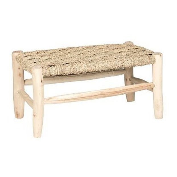Banc en bois et feuille de palmier L60 cm x H30 cm-product