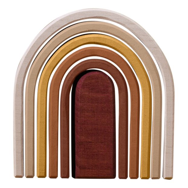 Arco iris ovalado de madera - 6 piezas-product