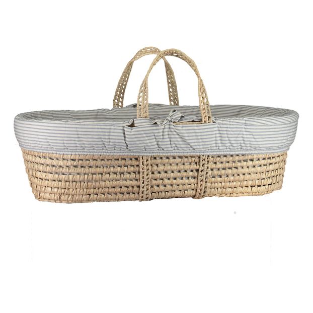 Striped Reversible Moses Basket - 4 piece set-product