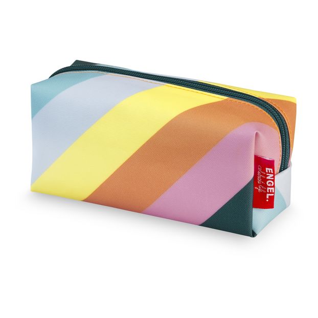 Recycled plastic rainbow stripe pencil case-product