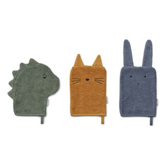 Liewood Waschlappen Sylvester Dino aus Bio-Baumwollfrottee - 3er-Pack-listing