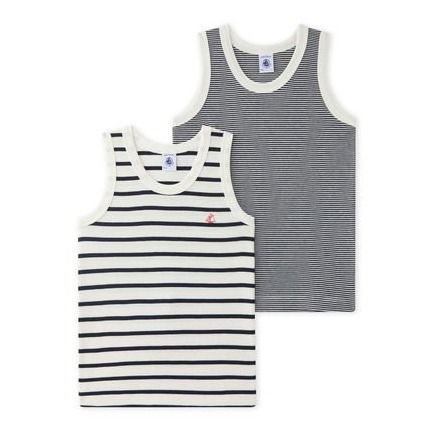 Marinière Vest Top - Set of 2 | Navy blue- Product image n°0