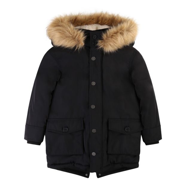 Faux Fur Lined Parka with Removable Hood-product