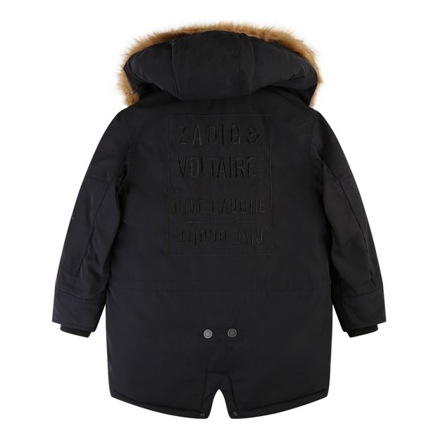 Faux Fur Lined Parka with Removable Hood-product