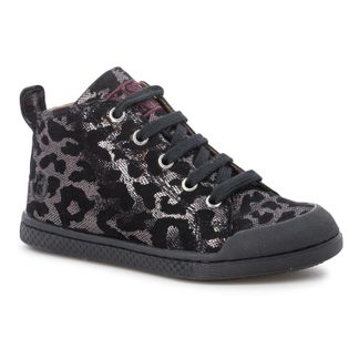 10 IS Hohe Turnschuhe Leder mit Schnürsenkeln Leopard Fit Lace-listing