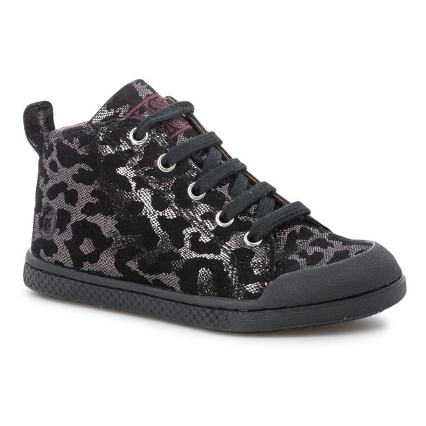 Fit Lace Leopard High Top Leather Trainers-product