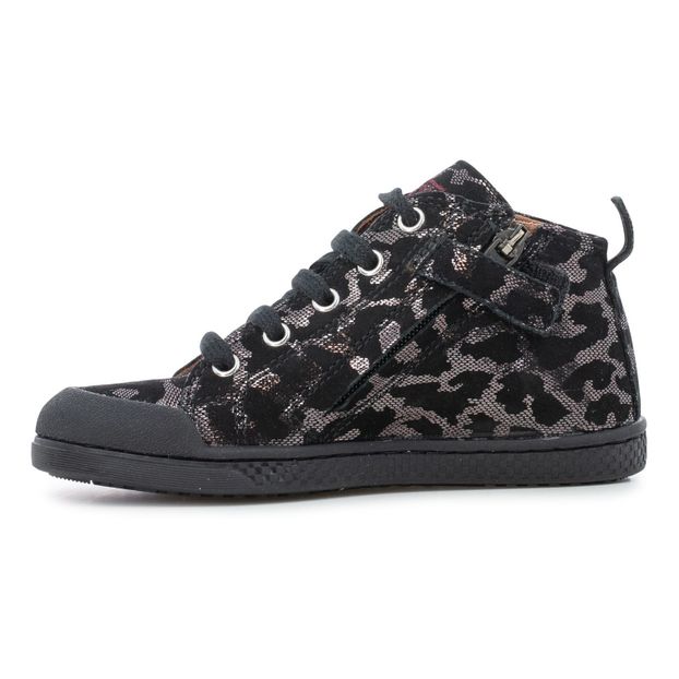 Fit Lace Leopard High Top Leather Trainers-product