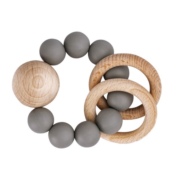 Anneau de dentition Saturn en silicone et bois-product