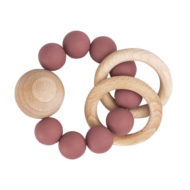 Anneau de dentition Saturn en silicone et bois-product