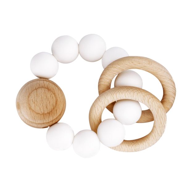 Anneau de dentition Saturn en silicone et bois-product