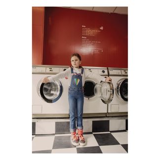 Billieblush Heart Print Denim Dungarees-listing