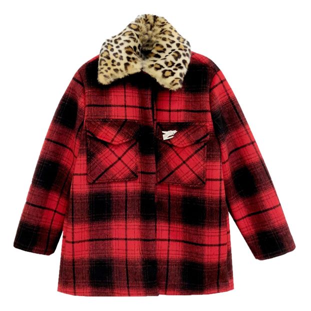 Manteaux Tartan Col Léopard Daila-product
