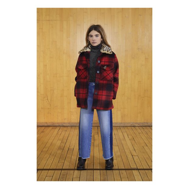 Manteaux Tartan Col Léopard Daila-product