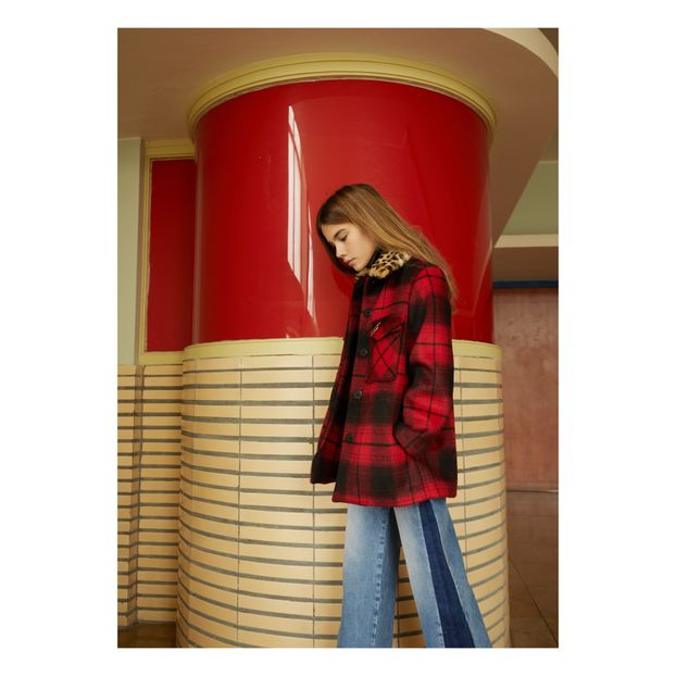 Manteaux Tartan Col Léopard Daila-product