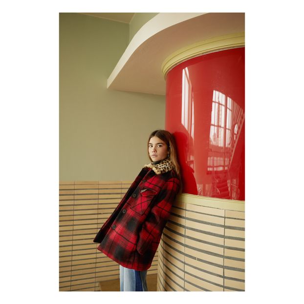 Manteaux Tartan Col Léopard Daila-product