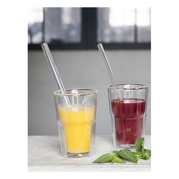 Pailles en verre - Set de 4 | Transparent- Image produit n°1