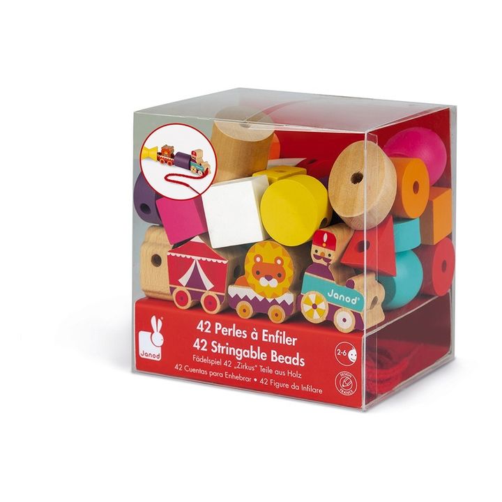 Cuentas de madera para enhebrar en hilo Circo - Set de 42- Imagen del producto n°4