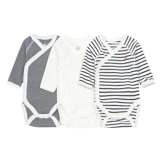 Striped Newborn Crossbody Playsuits - Set of 3-product