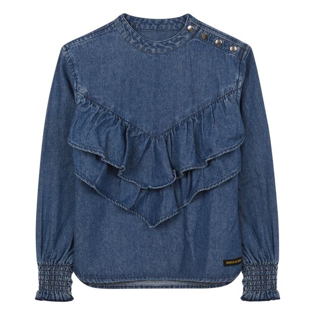 Swindle Denim Ruffle Blouse-product