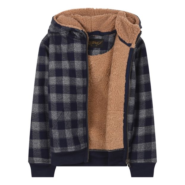 Sudadera de cuadros con capucha y forro sherpa Hooper-product