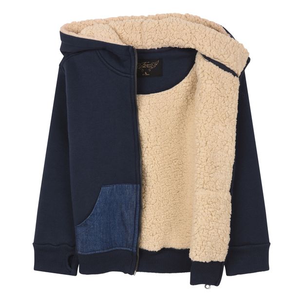 Sudadera de dos materiales con capucha y forro sherpa Hooper-product