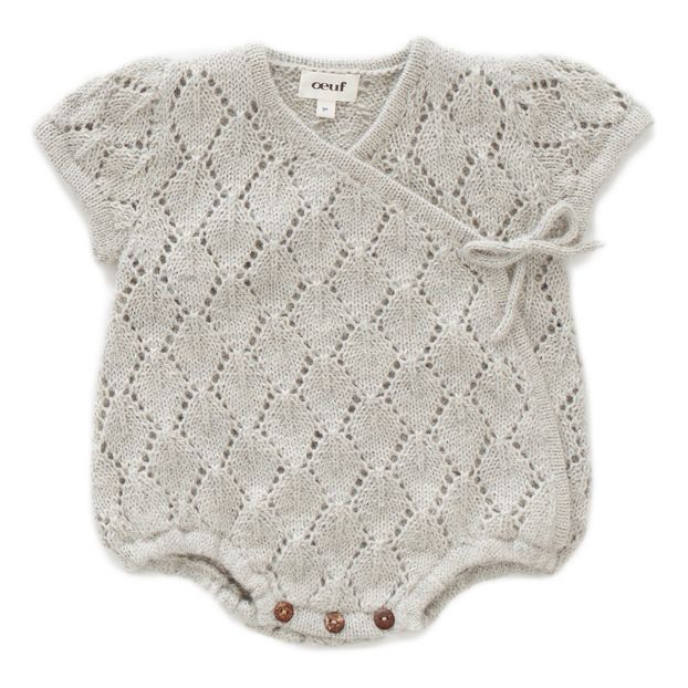 Kimono Baby Alpaca Wool Openwork Bodysuit-product
