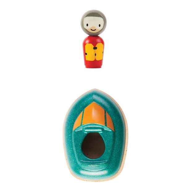 Bateau hors-bord flottant sur l'eau-product