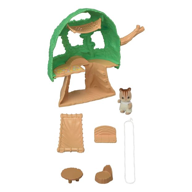 Casa en el árbol bebés del bosque y bebé ardilla-product
