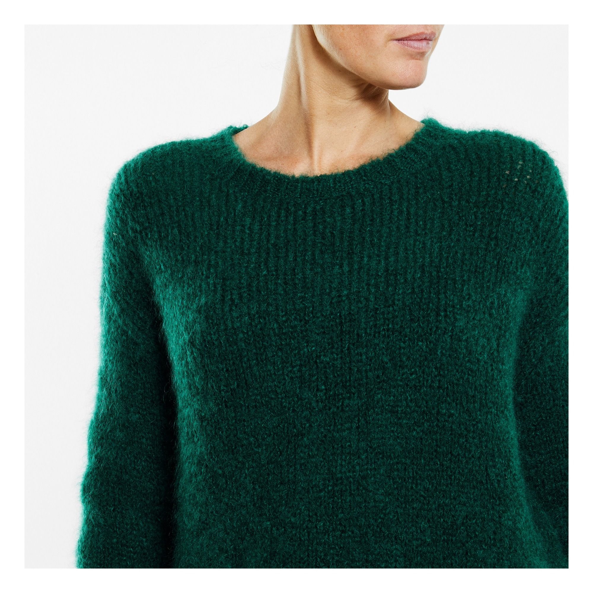 Pull Mohair Vert sapin Pomandère Mode Adulte