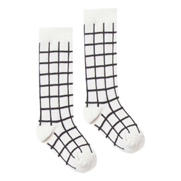Check Ribbed Knit Socks-product
