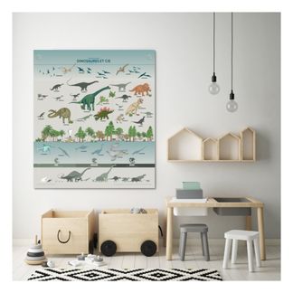 Les Jolies Planches Dinosaur Learning Board 70 x 80 cm (French)-listing