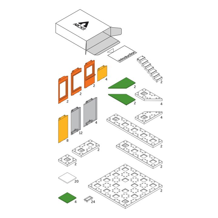 Mini Modern Colours Architectural Model Kit - 105 Pieces- Product image n°3