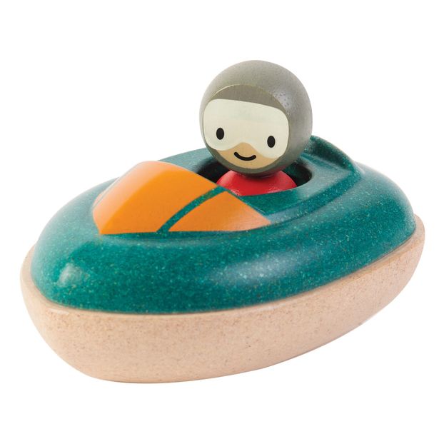 Bateau hors-bord flottant sur l'eau-product