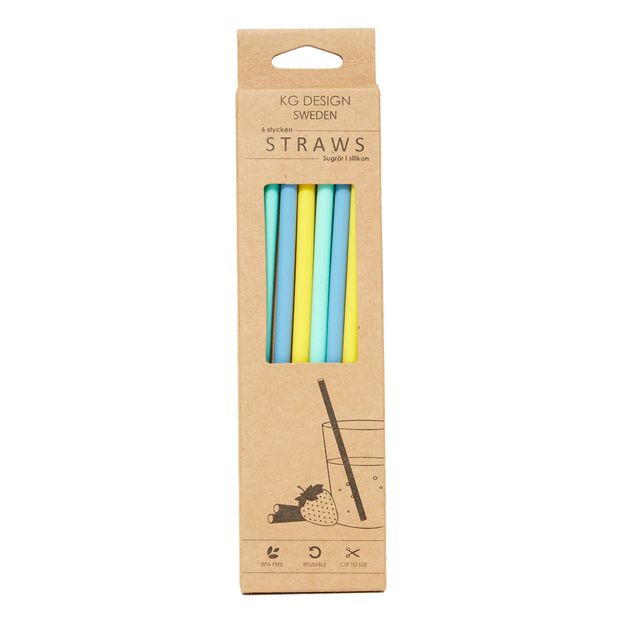Pailles en silicone - Set de 6-product