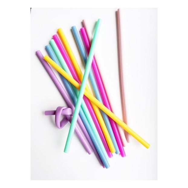Pailles en silicone - Set de 6-product