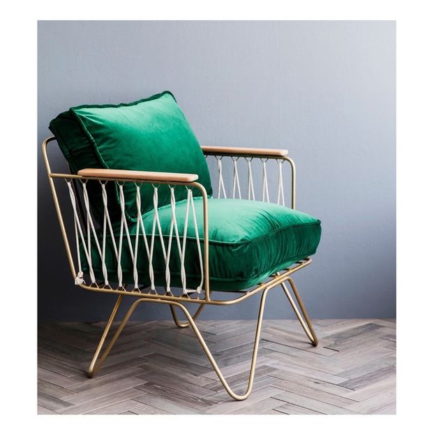 Fauteuil Croisette doré mat epoxy, velours-product