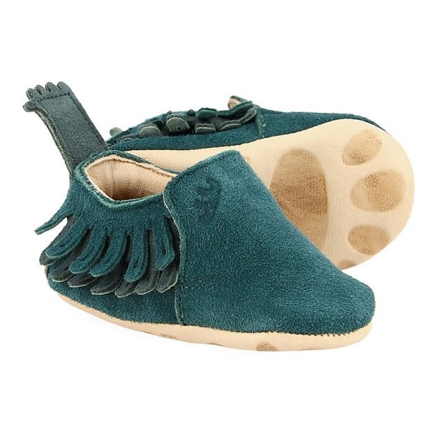 Pantofole di pelle scamosciata Frangette-product